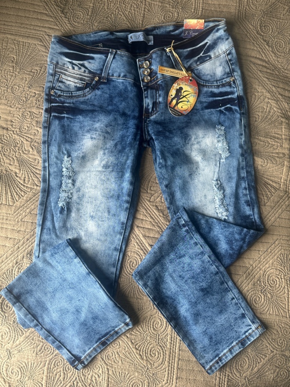 Women’s Skinny Distressed Blue Jeans